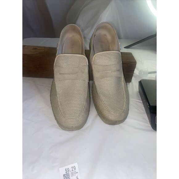 Men\'s Settia Beige Knit Oxford Loafer Comfort Shoes-Rubber Soles-SIze 30 ( 12.5)